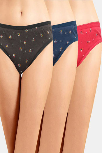 Buy Incare Low Rise Half Coverage Bikini Panty (Pack of 3) - Multicolor